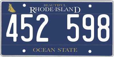 RI license plate 452598