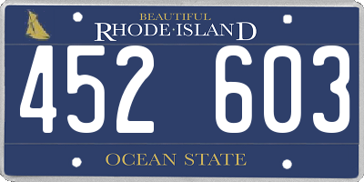 RI license plate 452603