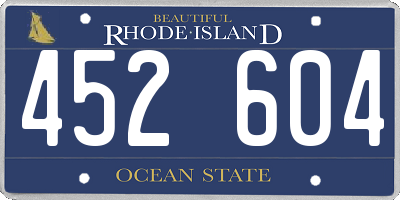 RI license plate 452604