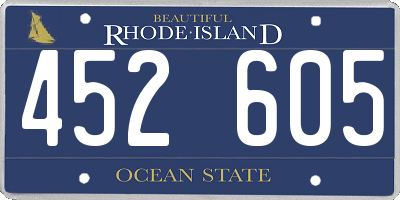 RI license plate 452605