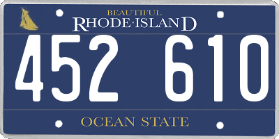 RI license plate 452610