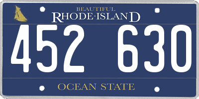 RI license plate 452630