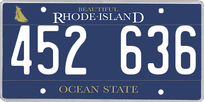 RI license plate 452636