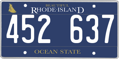 RI license plate 452637
