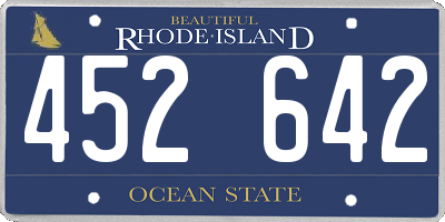 RI license plate 452642