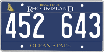 RI license plate 452643
