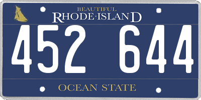 RI license plate 452644