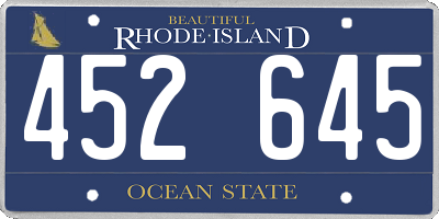 RI license plate 452645