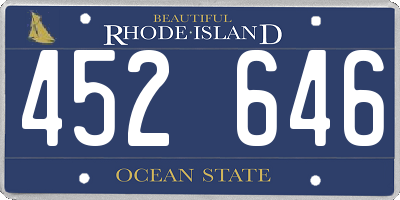 RI license plate 452646