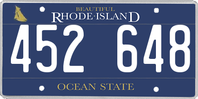 RI license plate 452648