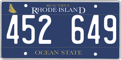 RI license plate 452649