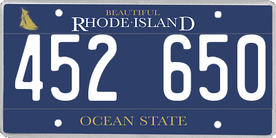 RI license plate 452650