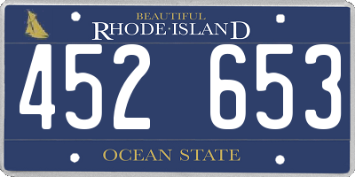 RI license plate 452653