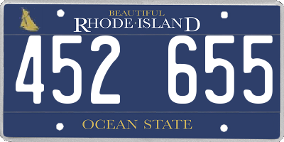 RI license plate 452655