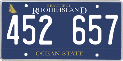 RI license plate 452657