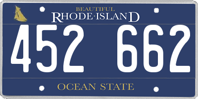 RI license plate 452662
