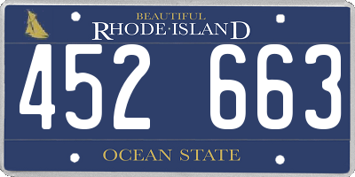 RI license plate 452663