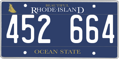 RI license plate 452664
