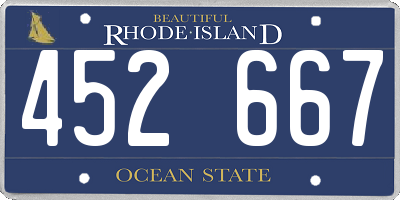 RI license plate 452667