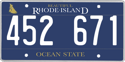 RI license plate 452671