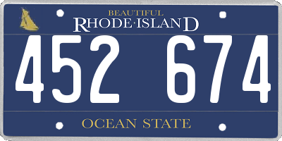RI license plate 452674