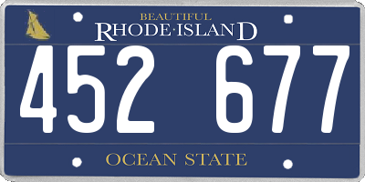 RI license plate 452677