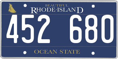 RI license plate 452680