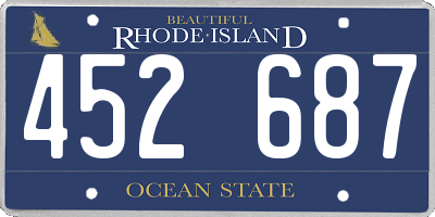 RI license plate 452687