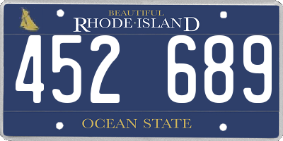 RI license plate 452689