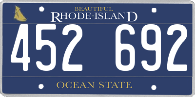 RI license plate 452692