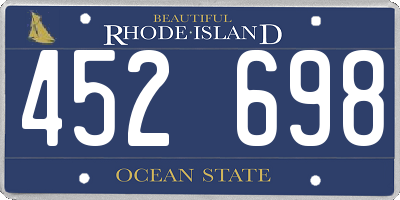 RI license plate 452698