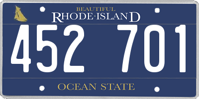 RI license plate 452701
