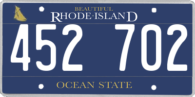 RI license plate 452702