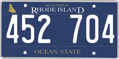 RI license plate 452704
