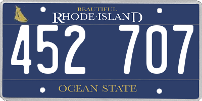 RI license plate 452707