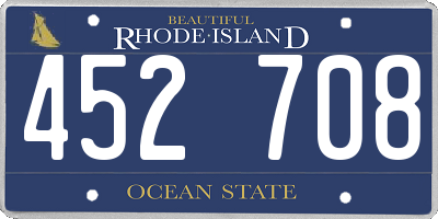 RI license plate 452708