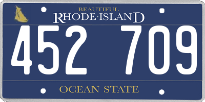 RI license plate 452709