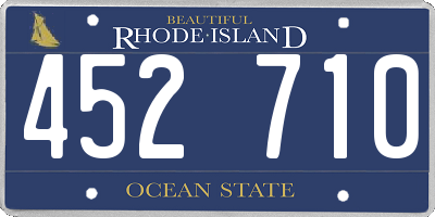 RI license plate 452710