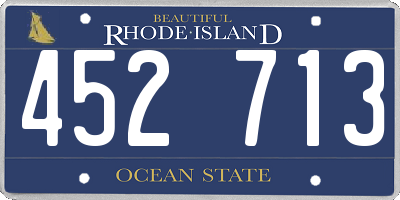 RI license plate 452713
