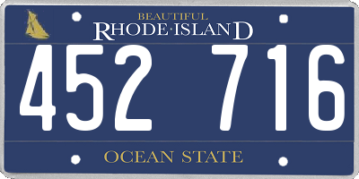 RI license plate 452716