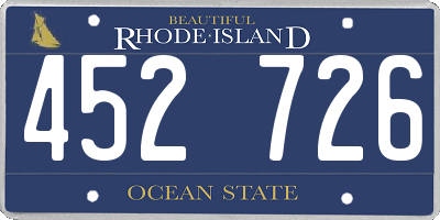 RI license plate 452726