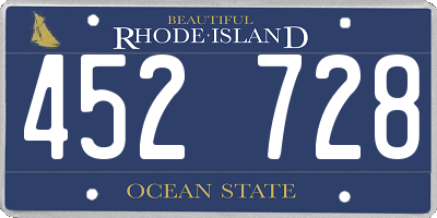 RI license plate 452728