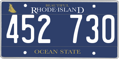 RI license plate 452730