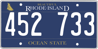 RI license plate 452733