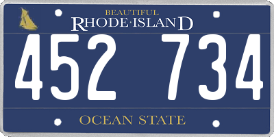RI license plate 452734