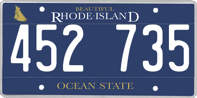 RI license plate 452735