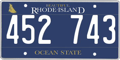 RI license plate 452743