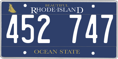 RI license plate 452747