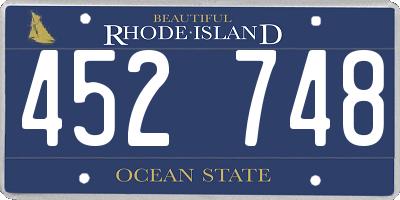 RI license plate 452748