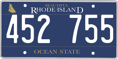RI license plate 452755
